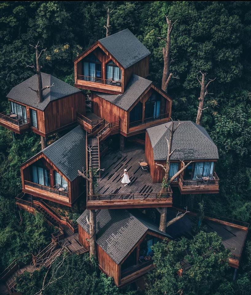 Senbo Resort to ośrodek z magicznymi domkami na drzewach