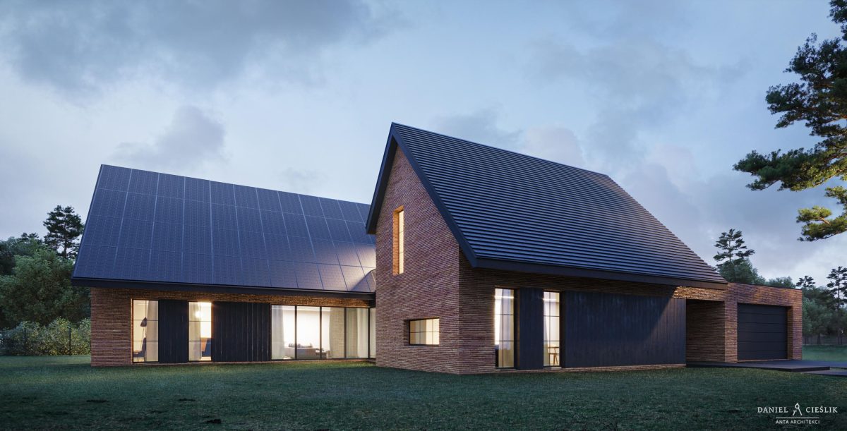 Tradycyjna forma i energia z dachu SunRoof by Anta Architekci in Owczarnia, Polska